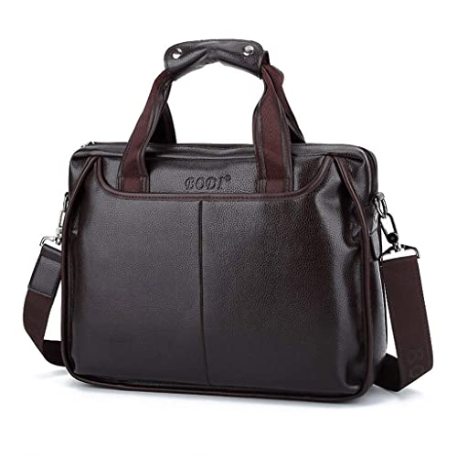 Genuine Leather Messenger Bag for Men Superior Brown Carry All Briefcase with Padded Laptop Protection3