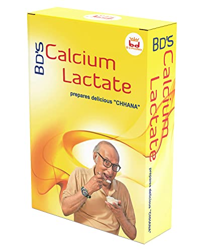 Image of BD's Calcium Lactate Powder 450g - Pack of 2 | High Chhena Yield | Low Fat | Gluten-Free | Pure Calcium Supplement for Overall Health