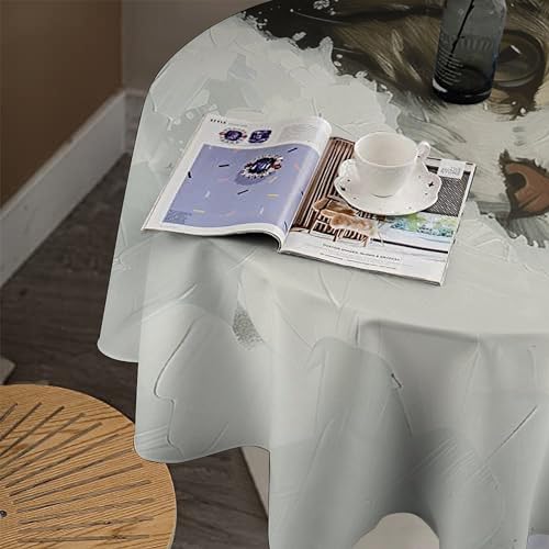 Nappe de table ronde lavable en machine pour stopper les taches de graisse - 8