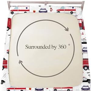 Yasida Full Size Sheets Fire Truck Bedding for Kids, Police Car Firemen Car Vehicle Helicopter Fitted Sheets for Boys and Girls 3 Pieces Bed Fitted Sheet and 2Pillowcases Set - Image 4