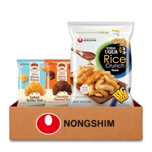 Nongshim Sweet Korean Snack Variety Pack, Asian Snacks Box, 3 Count
