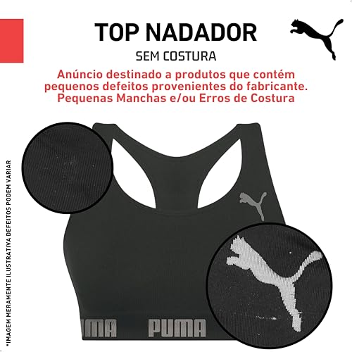PUMA Top Puma Outlet Nadador 40mm Esportivo Fitness Feminino Adulto, Preto, M