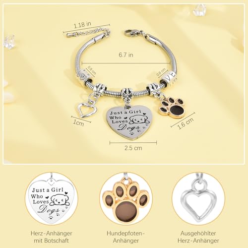 YELUWA Hunde/Pferd Armband für Mädchen, Tier Armbänder Nur ein Kind das Hunde Liebt, Inspirierende Armbänder für Tier Liebhaber Freunde Tochter Schwester