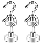 Neosmuk Magnetic Hooks, 22lb+ Extra Strong Magnet with Hook for Fridge,Heavy Duty Cruise Hook for Ceiling,Small Magnetic Holder for Van, Tool(White, Pack of 4)