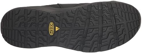 KEEN Utility Men’s Vista Energy+ Shift Low Height Composite Toe ESD Leather Slip On Industrial Work Sneakers, Black/Black, 10.5 Wide | Image 3