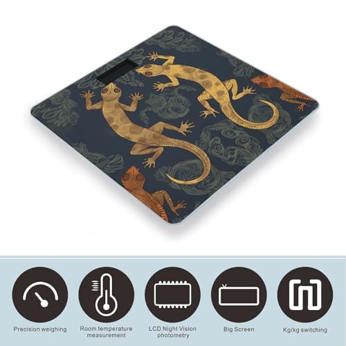 Báscula Digital Gecko Lizards de Vidrio Templado para Baño miniatura 3