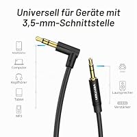 VENTION 3,5mm AUX-Kabel, Rechtwinklig Klinkenkabel 3,5 mm Stecker zu Stecker 90 Grad Stereo Audio Kabel für Autoradios, Smartphones, Lautsprecher, Kopfhörer usw. （0.5M） – Ansicht 6