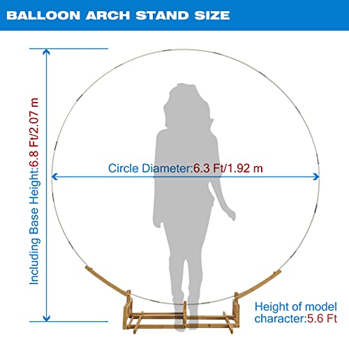 6.3Ft Round Balloon Arch Kit,Light-Duty Circle Balloon Arch Stand With Bamboo Frame Base,Large Round Backdrop Stand For Wedding Birthday Baby Shower Halloween Party Arch Decorations #TOP2