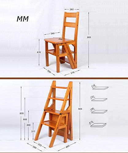 Support à fleurs double en bois avec échelle pliante intégrée - 3
