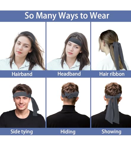 Image of Sport Tie Headbands Tennis Head Tie for Men Women Sports Fans Ninja Soccer Basketball Teams Head Ties Halloween