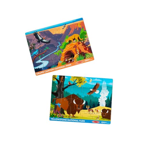 Melissa & Doug National Parks Yellowstone & Grand Canyon 24pc Jigsaw Puzzle Bundle for Boys and Girls Ages 3+ - image 1