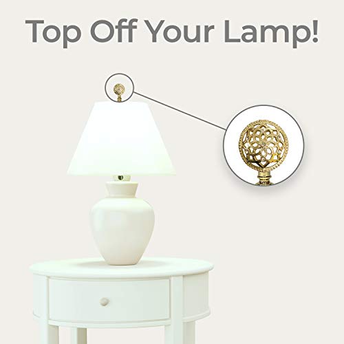 Royal Designs, Inc. Decorative Lustering Lotus Finial For Lampshade, Polished Brass - Pack Of 1 #TOP4