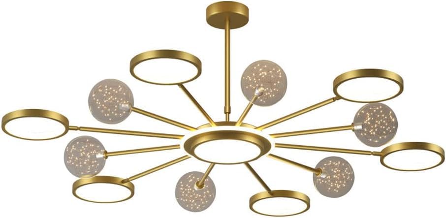 Lustre plafonnier moderne or 12 lampes design chic pour chambre et séjour