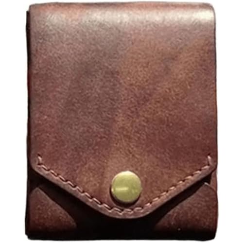 Slim Multifunctional Genuine Leather Wallet for Men with Integrated Money Clip and Practical Pen Slot (brown)