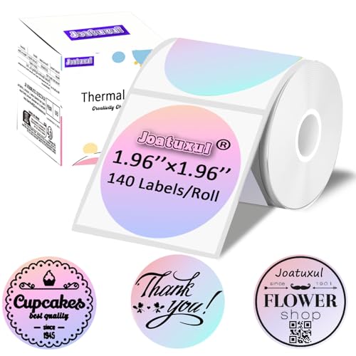 2 Zoll Runde Thermo-Etiketten für T50M Pro/M110/M120/M220 Etikettendrucker, Thermodrucker-Etiketten für Barcode, Versand, Individualisierung, Kreisförmige Direkt-Thermo-Aufkleber 140 STK/1 Rolle,PINK