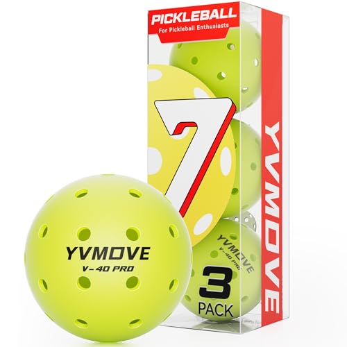 YVMOVE V40Pro Outdoor Pickleball Balls - Seamless Rotational Molding for Crack Resistance - USAPA...