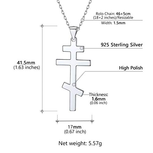 Prosteel Orthodox Cross Necklace For Women Men 925 Sterling Silver Pendant Chain Greek Russian Eastern Orthodox Cross #TOP4