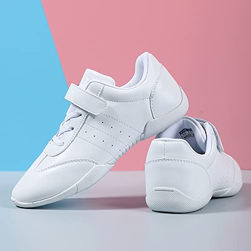 FLIOZY Girls White Cheerleading Dancing Shoes Kids Competition Athletic Training Tennis Cheer Sneakers Breathable Walking Sport Shoes4