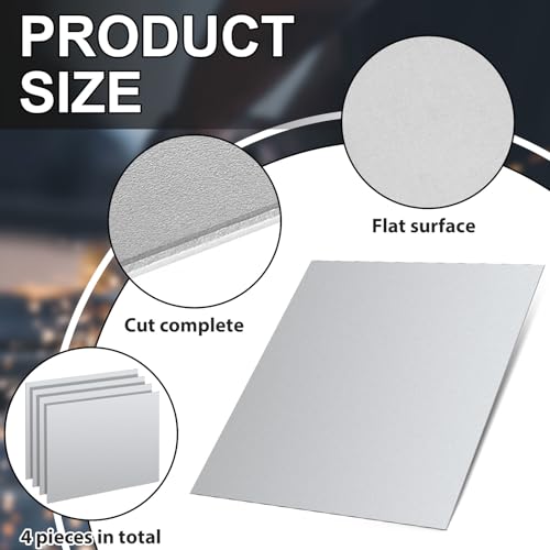 Image of Hicarer 4 Pcs Mild Steel Sheet Cold Rolled 18 Gauge Metal Plate Weldable Metal Sheets for Professional Industrial DIY Use, Clean Surface Easy to Weld (9 inch X 12 inch)