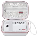 Elonbo Carrying Case for KODAK Mini 2 Retro 4PASS Portable Photo Printer, Mini Color Instant Print Digital Camera Hard Travel Bag, Picture Printer Storage Holder, Pocket Fits Film Cartridge, White