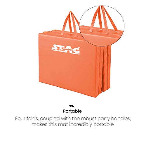 Image of STAG Multi-Purpose Foldable Fitness MAT 180 CM X 120 CM X 50 MM | Use as Tumbling mat, Gymnastics mat, Crash pad | Thick Foam | for Both Men and Women