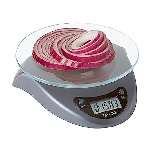 Taylor Digital Kitchen Scale with Glass Platform, Tare...