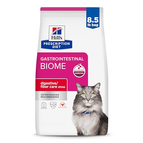 Hill's Prescription Diet Gastrointestinal Biome Stress Digestive/Fiber Care Dry Cat Food, Chicken,...