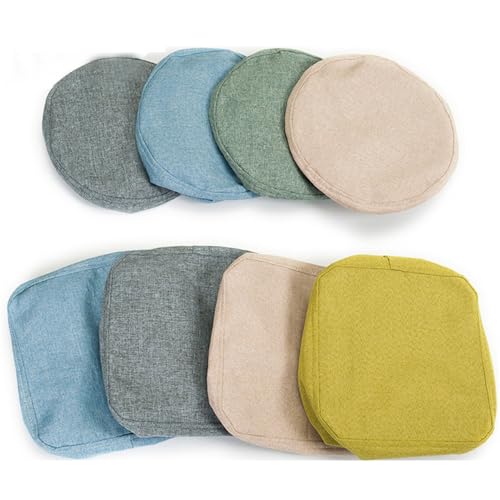Protector de muebles en tela de lino y algodón para taburete otomano 4
