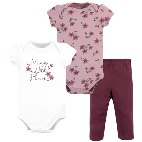 Image of Hudson Baby Unisex Cotton Bodysuit and Pant Set