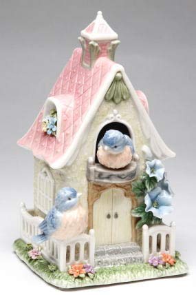 Amazon | オルゴール 青い鳥 光の家 ポーセリン 鳥小屋型 | オルゴール