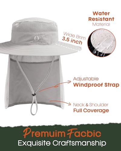 Image of FURTALK Sun Hats for Men Women Fishing Hat with Neck Flap UPF Protection