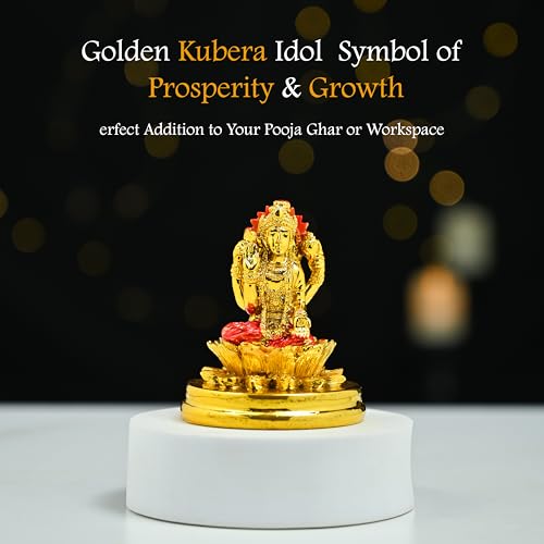 Image of ZAICUS Kubera God Statue - Decorative Murti on Lotus for Home and Office Vastu Puja Money Good Luck & Wealth - Diwali Gift