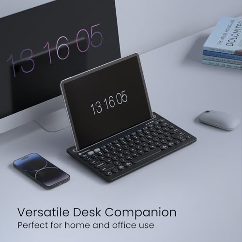 Image of Portronics Bubble Dock Wireless Keyboard with Tablet Holder, Multi-Device Pairing, Rechargeable Battery,Dual Connectivity(2.4 GHz RF & Bluetooth 5.3v)