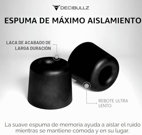 Puntas de auriculares Decibullz moldeadas contra el dolor de oídos espuma pequeña pack 5 2