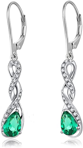 Boucles d'oreilles pendantes infini en argent S925 et oxyde de zirconium éclatant
