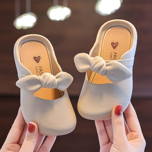 Kids Clogs Slides Sandals Toddler Non Slip Water Shoes Girls Cute Slip-on Slippers with Bowknot Shoes2
