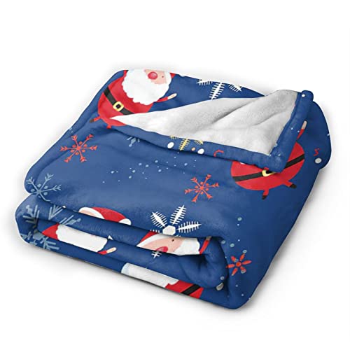 Christmas Blanket Soft Cozy Christmas Santa Claus Gnome Throw Blanket Warm Holiday Xmas Snowflake Fuzzy Fleece Blanket For Kids Women Bed Living Room 80"X60" #TOP3