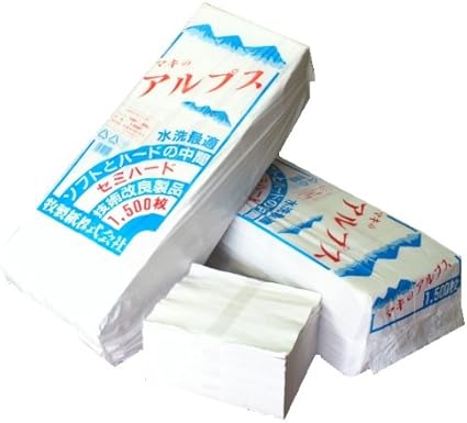 Amazon 【水に流せる平判ちり紙】マキのアルプス 1500枚×6パック入