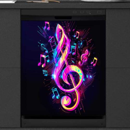 Funda magnética para lavavajillas ambiente musical decoración de cocinas modernas