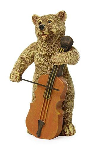 Bear Playing Cello Fairy Garden Figurine Mg249