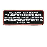 Psalms 23-4 Red Embroidered Bible Jesus Verse MC Christian Biker Patch PAT-1465