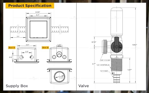 Boîte de sortie double pour machine à laver 1/2 Pex ABS - 3