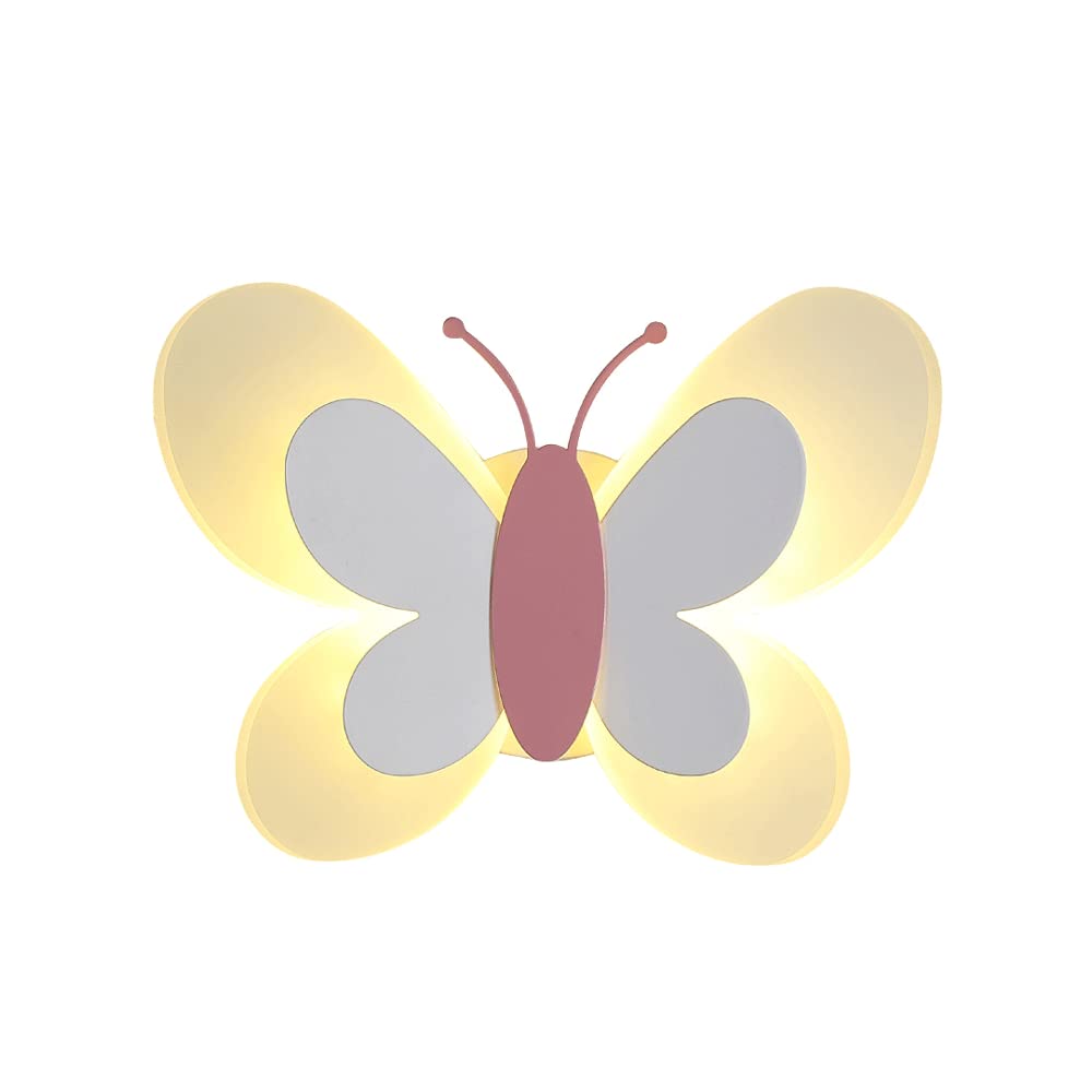 Applique murale LED papillon luminaire acrylique sans éblouissement pour chambre bébé