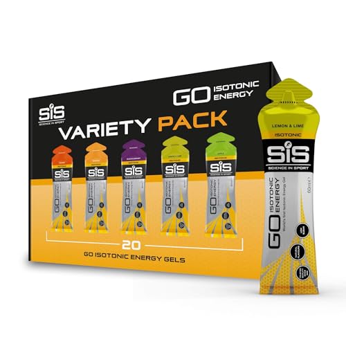 Science in Sport Go Isotonic Energy Gels, 20 stuks Hardloopgels met 22g Koolhydraten, Laag suikergehalte, Variety Pack, 60ml per portie (20stuks)