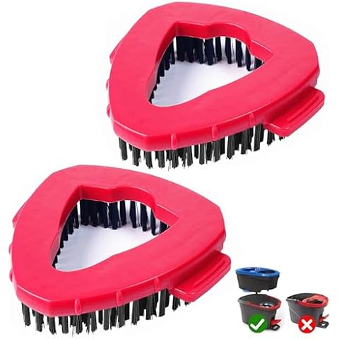 Spin Mop Brush Scrub Compatible with O Cedar Rinseclean 2 Tank System, 2Pcs Spin Right Triangle Scrubber Brush Spin Mop Replacement Scrub Brush Head Attachments for Floor Cleaning Cover