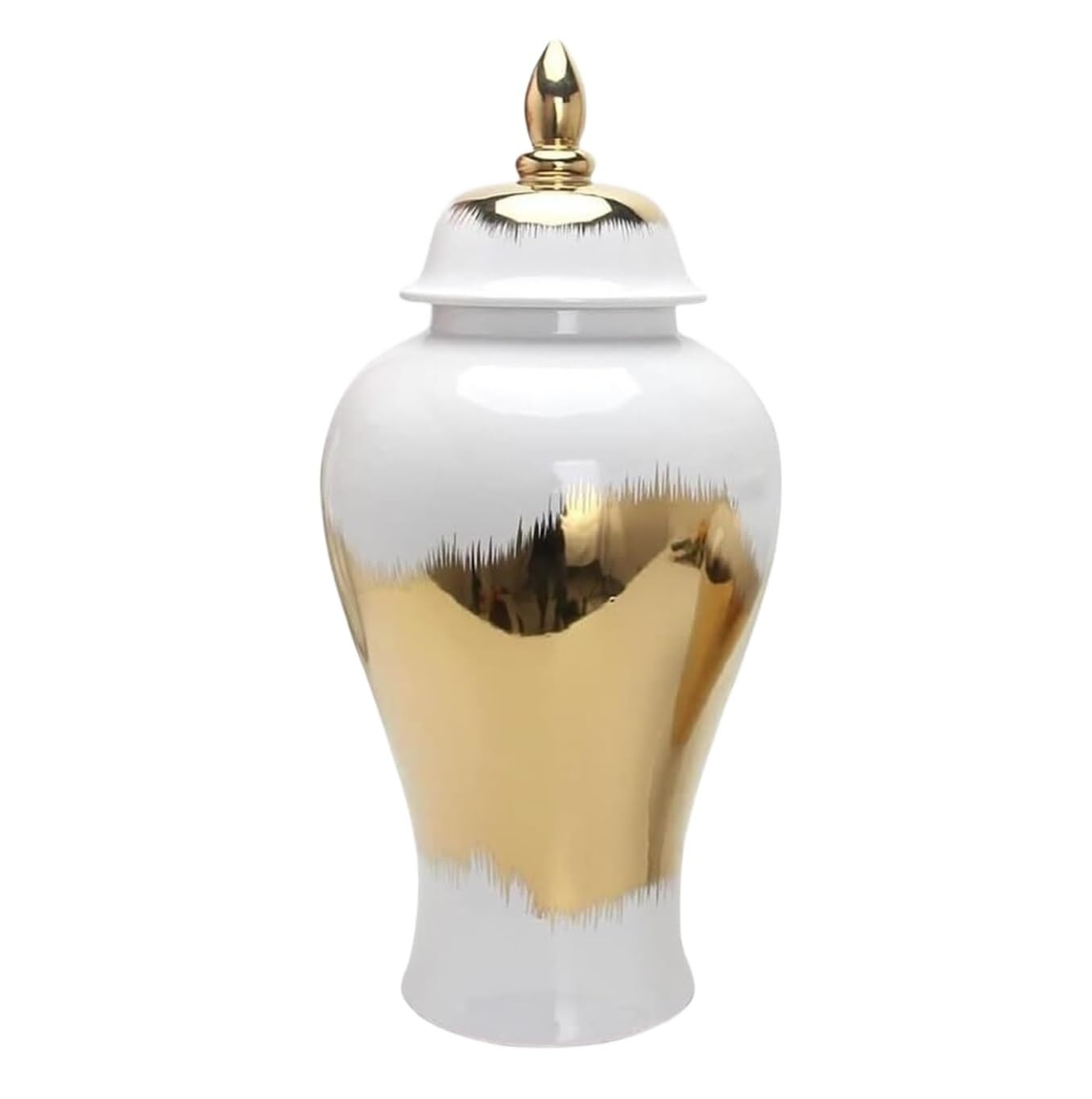 DANNMPX Ginger Jar Ceramic Ginger Jar Floral Vases With Lid With Gold Trim Porcelain Temple Jars Decorative Storage