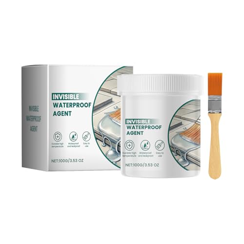 Sellador Impermeable Para Tejado - 100 Gramos De Adhesivo Transparente - Pegamento para Azulejos con Brocha,Para Reparación de Techo, Pared de Ducha, Suelo de Madera, Hormigón, Lechada, Ventana,