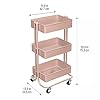 Simply Tidy Lexington 3 Tier Multipurpose Stylish Rolling Storage Cart for Organizing Supplies in Home or Office Spaces, Rose Gold #4