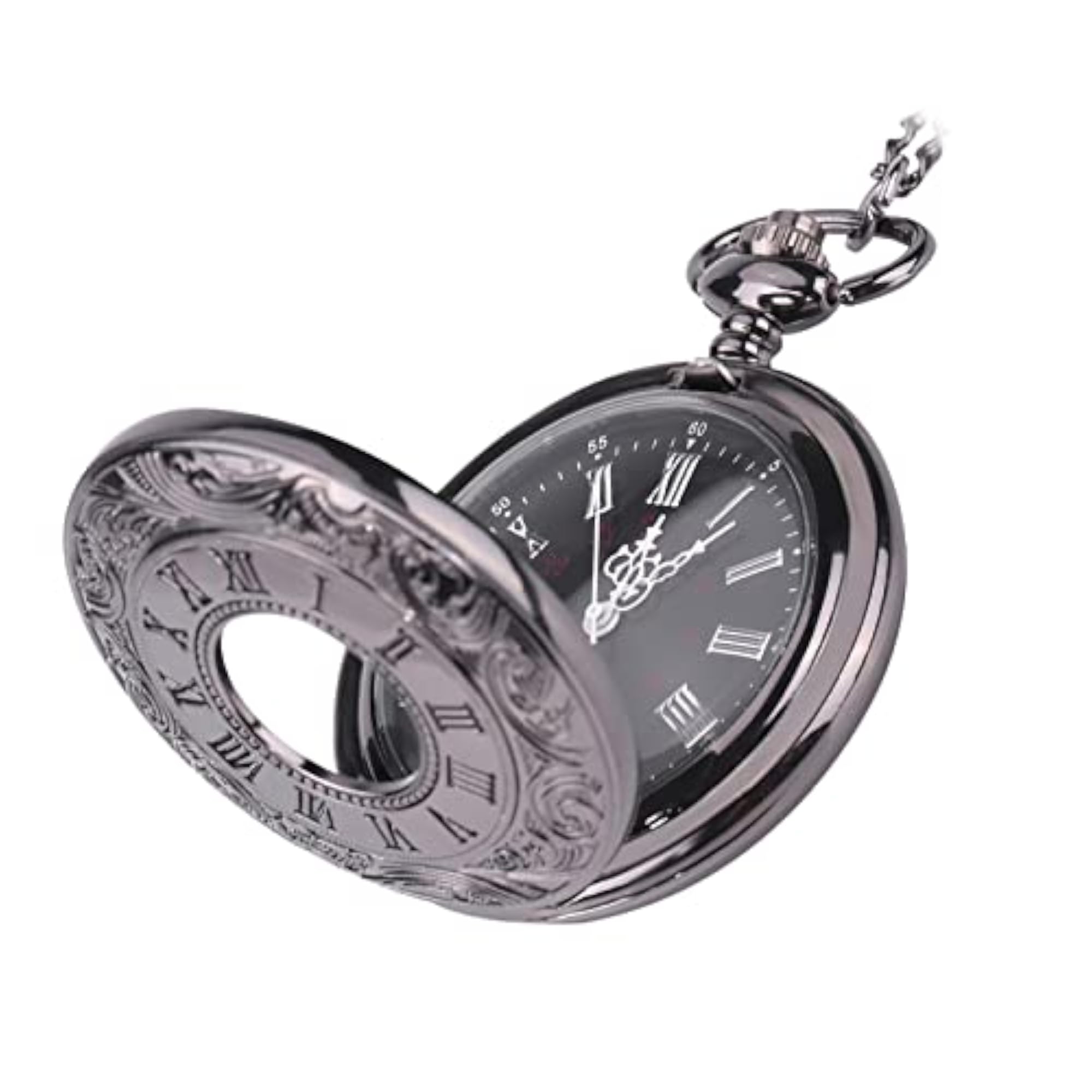 Classical Quartz Analog Alloy Pocket Watch with Chain
