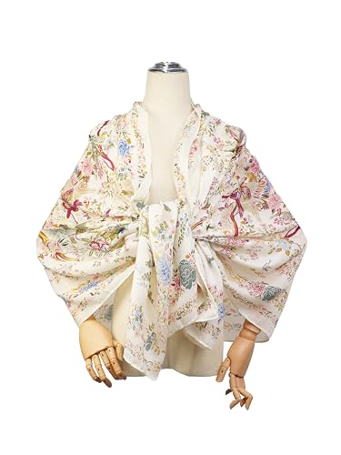 DOFOTWN Summer Scarf for Women Lightweight Floral Printed Scarf Fashion Cotton WrapScarf Beach shawl2